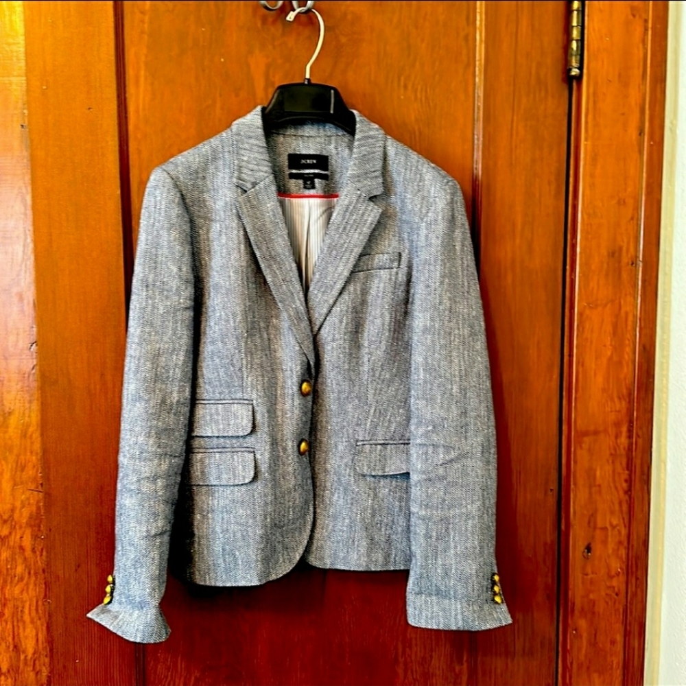 J Crew Blazer cotton-linen blend